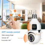 دوربین وای فای طرح لامپی چرخشی وایرلس V380 مدل 2 لنز - تصویر 4