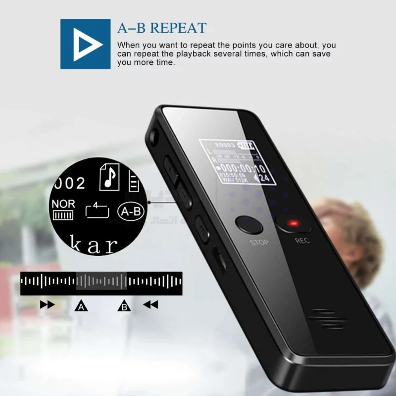 دستگاه ضبط صدای خبرنگاری مدل V90 با حافظه 32GB - تصویر 8
