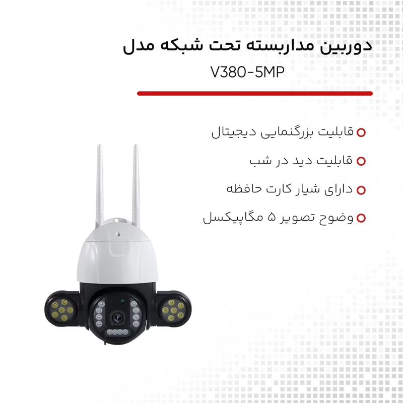 دوربین وای فای مینی اسپید دام وایرلس مدل P30 - تصویر 6