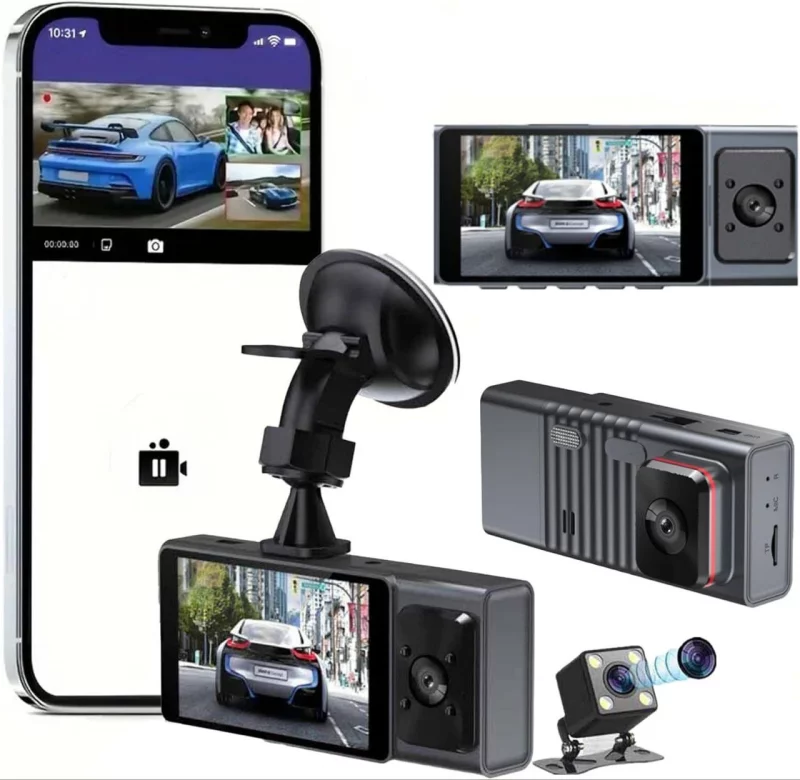 دوربین ثبت وقایع خودرو 3 لنز مدل S4 -WiFi - تصویر 4
