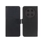 کیف چرمی موبایل مگنتی محافظ لنزدار Honor X9c - مشکی