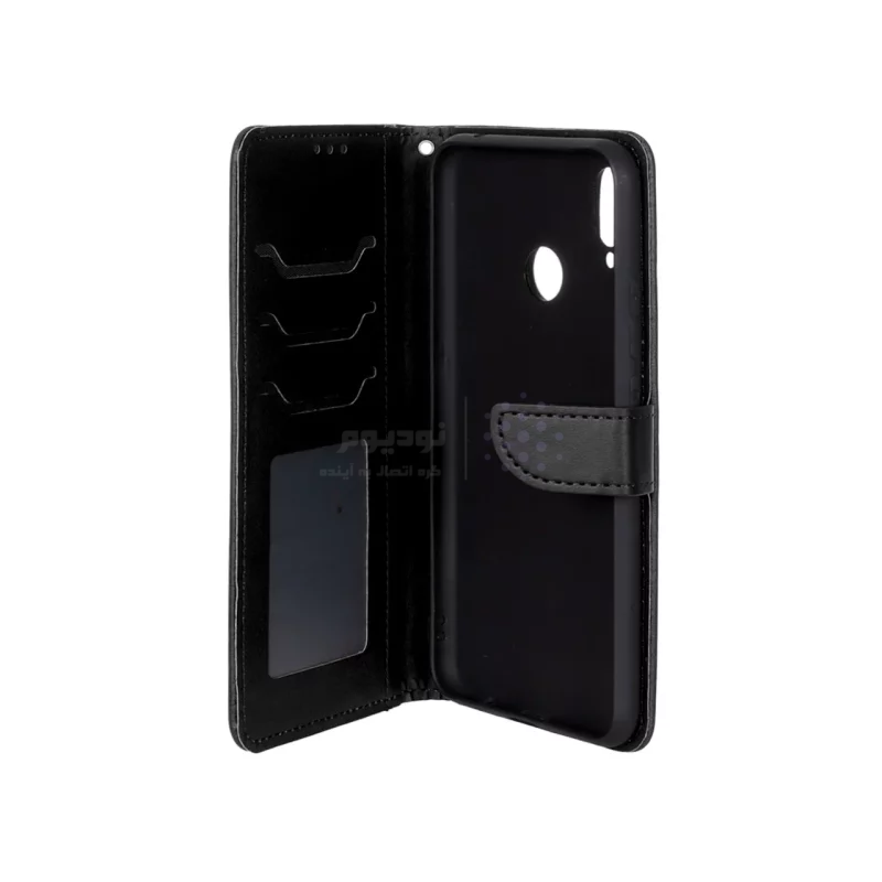 کیف چرمی موبایل مگنتی محافظ لنزدار Huawei Nova 3i - مشکی - تصویر 3