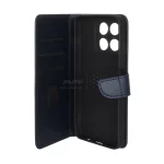 کیف چرمی موبایل مگنتی محافظ لنزدار Honor X5b / X5b Plus - سرمه ای - تصویر 3