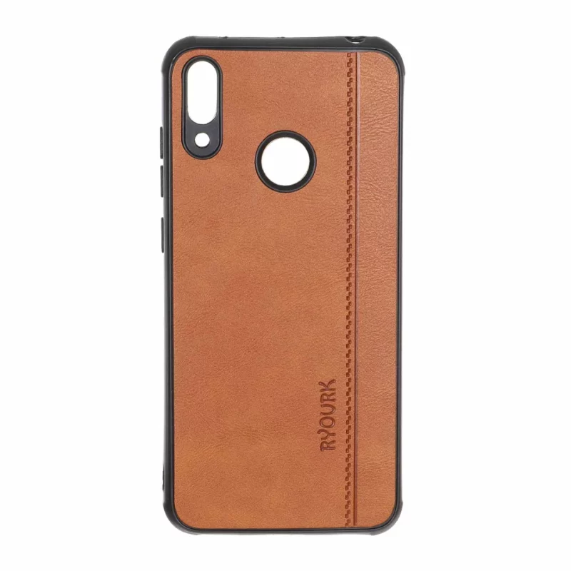 قاب طرح چرم RYOURK مدل Huawei Y7 Prime (2019) / Huawei Y7 (2019) - عسلی - تصویر 2