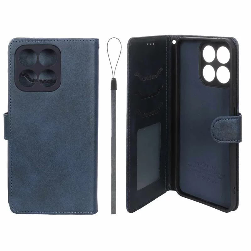 کیف موبایل مگنتی درجه یک داخل خز MNC Plus مدل Honor X8a - سرمه ای - تصویر 2