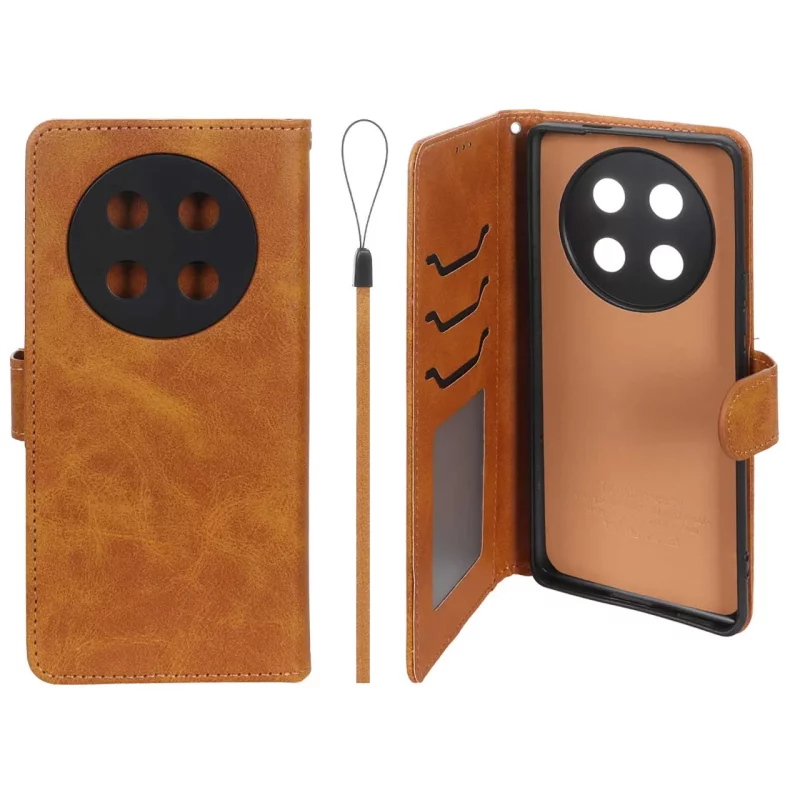 کیف موبایل مگنتی درجه یک داخل خز MNC Plus مدل Honor X9c - عسلی - تصویر 2