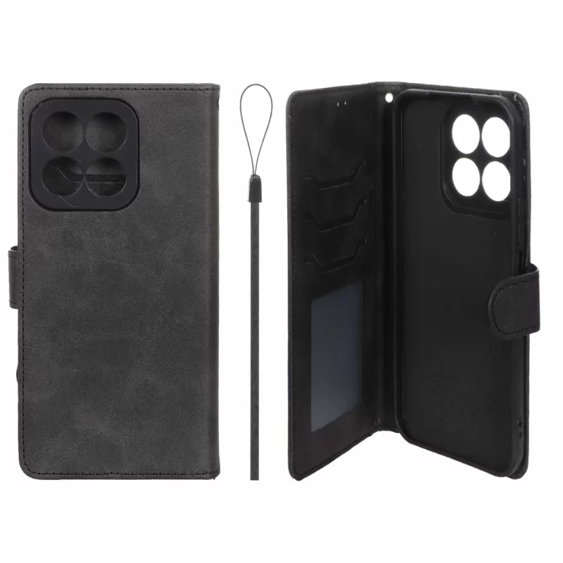 کیف موبایل مگنتی درجه یک داخل خز MNC Plus مدل Honor X8c - مشکی - تصویر 2