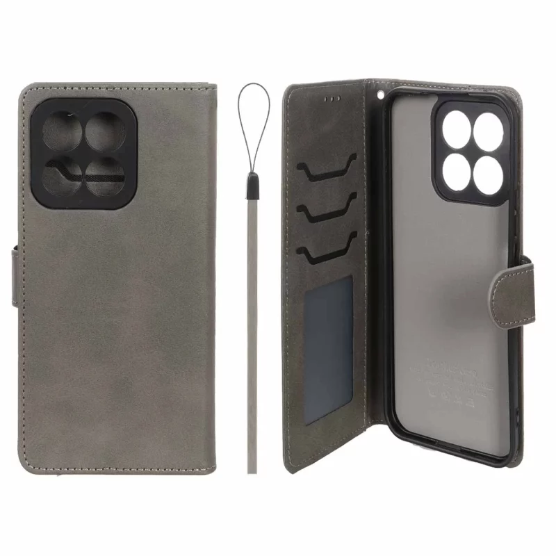 کیف موبایل مگنتی درجه یک داخل خز MNC Plus مدل Honor X8c - خاکستری - تصویر 2