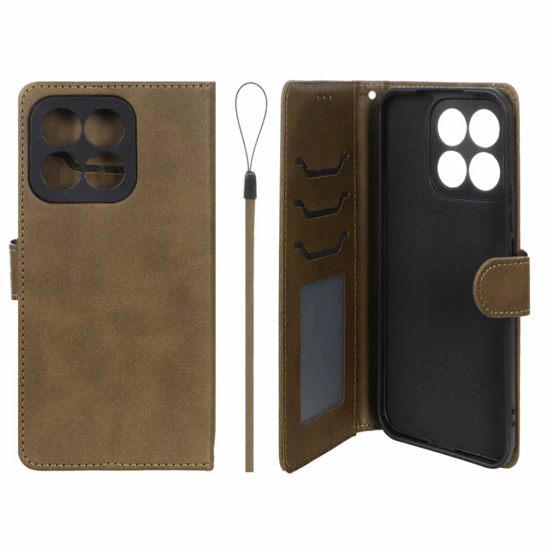 کیف موبایل مگنتی درجه یک داخل خز MNC Plus مدل Honor X8c - سبز زیتونی - تصویر 2