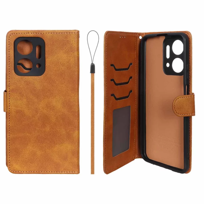 کیف موبایل مگنتی درجه یک داخل خز MNC Plus مدل Honor X7a - عسلی - تصویر 2