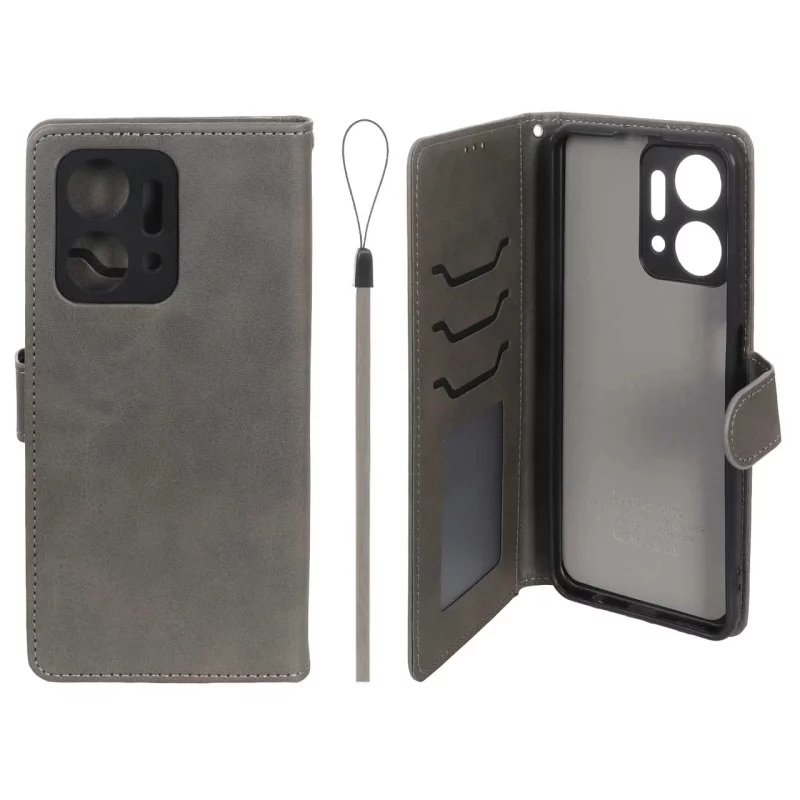 کیف موبایل مگنتی درجه یک داخل خز MNC Plus مدل Honor X7a - خاکستری - تصویر 2