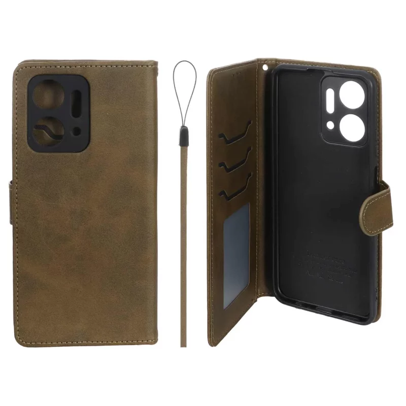 کیف موبایل مگنتی درجه یک داخل خز MNC Plus مدل Honor X7a - سبز زیتونی - تصویر 2