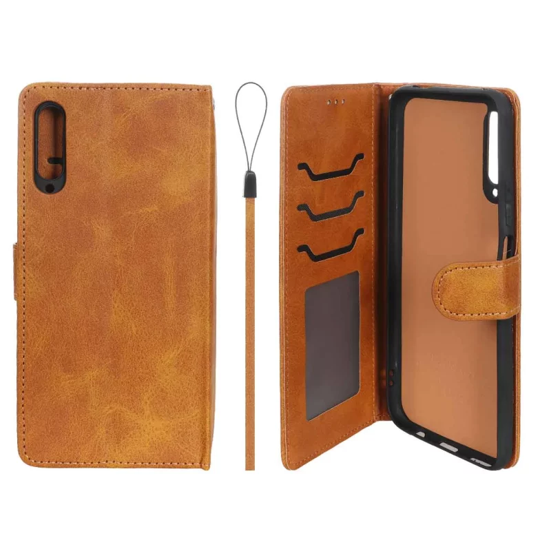کیف موبایل مگنتی درجه یک داخل خز MNC Plus مدل Huawei Y9s / 9X Pro / Y9s New - عسلی - تصویر 2