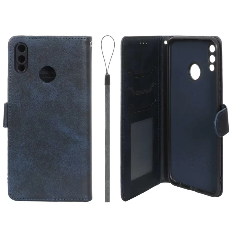 کیف موبایل مگنتی درجه یک داخل خز MNC Plus مدل Huawei Y9 2019 - سرمه ای - تصویر 2