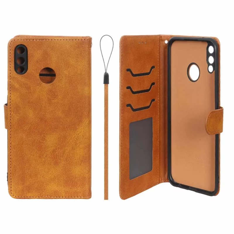کیف موبایل مگنتی درجه یک داخل خز MNC Plus مدل Huawei Y9 2019 - عسلی - تصویر 2