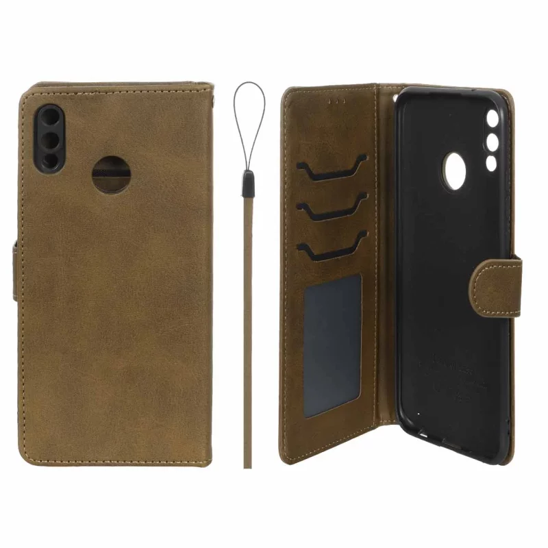 کیف موبایل مگنتی درجه یک داخل خز MNC Plus مدل Huawei Y9 2019 - سبز زیتونی - تصویر 2