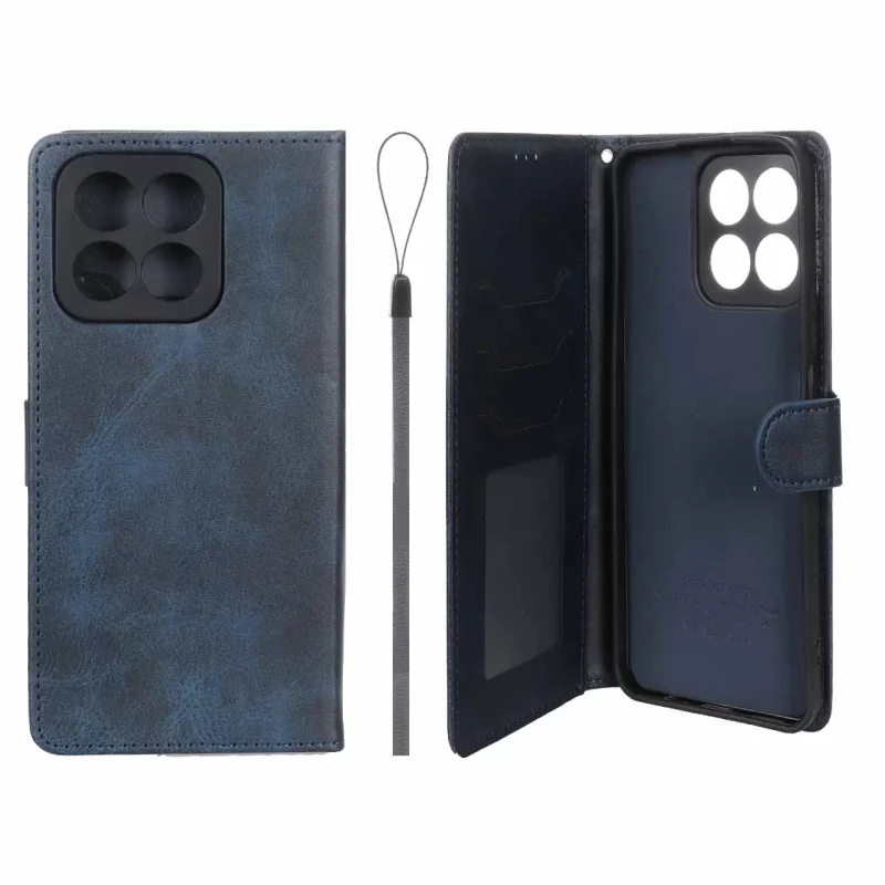 کیف موبایل مگنتی درجه یک داخل خز MNC Plus مدل Honor X7c - سرمه ای - تصویر 2