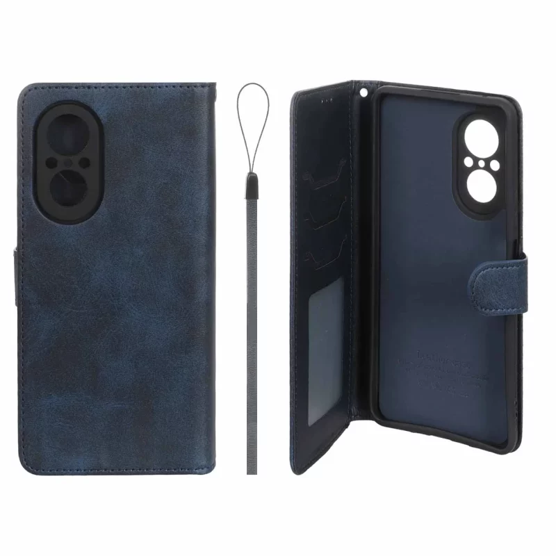 کیف موبایل مگنتی درجه یک داخل خز MNC Plus مدل Huawei Nova 9 SE - سرمه ای - تصویر 2