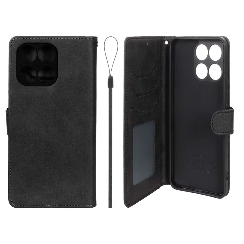 کیف موبایل مگنتی درجه یک داخل خز MNC Plus مدل Honor X6a - مشکی - تصویر 2