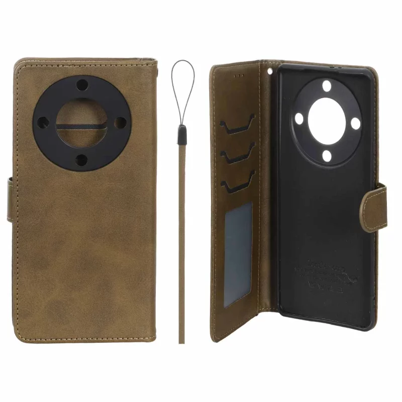 کیف موبایل مگنتی درجه یک داخل خز MNC Plus مدل Honor X9a - سبز زیتونی - تصویر 2