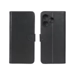 کیف چرمی موبایل مگنتی محافظ لنزدار Honor X5c - مشکی