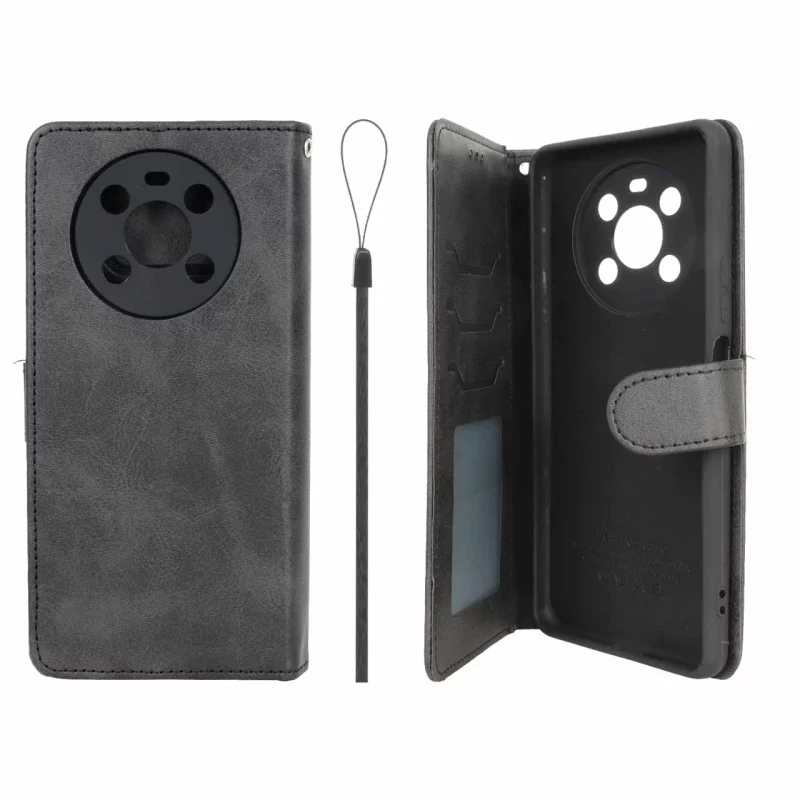 کیف موبایل مگنتی درجه یک داخل خز MNC Plus مدل Honor X9 - مشکی - تصویر 2