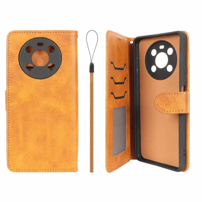 کیف موبایل مگنتی درجه یک داخل خز MNC Plus مدل Honor X9 - عسلی - تصویر 2