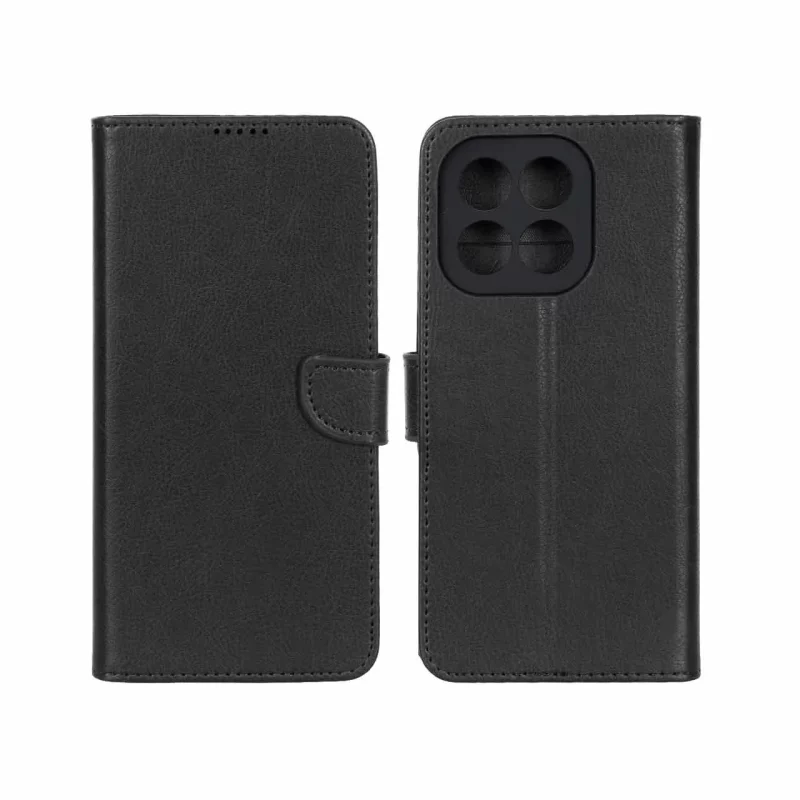 کیف چرمی موبایل مگنتی محافظ لنزدار KRF مدل Honor X6c - مشکی - تصویر 2