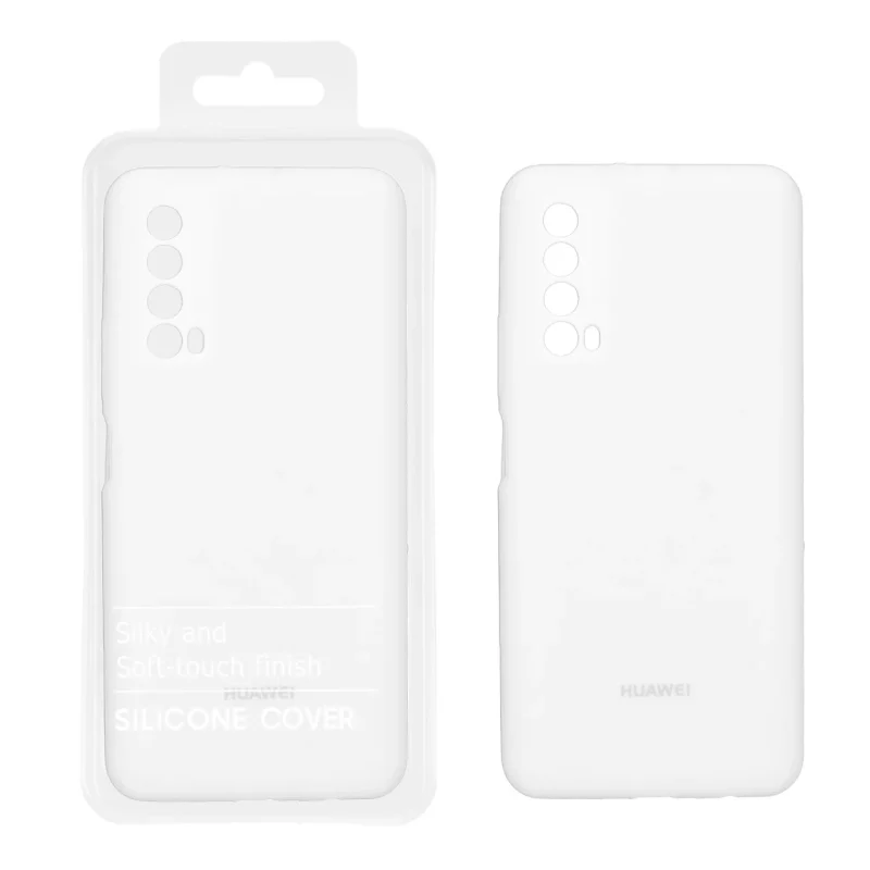 قاب سیلیکونی پاک کنی محافظ لنزدار اورجینال Huawei Y7a - سفید (پک اصلی) - تصویر 2