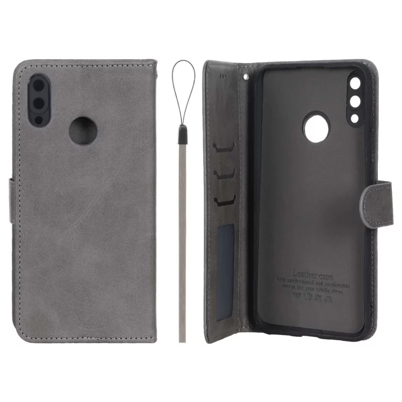 کیف موبایل مگنتی درجه یک داخل خز MNC Plus مدل Huawei Y7 Prime (2019) / Huawei Y7 (2019) - خاکستری - تصویر 2
