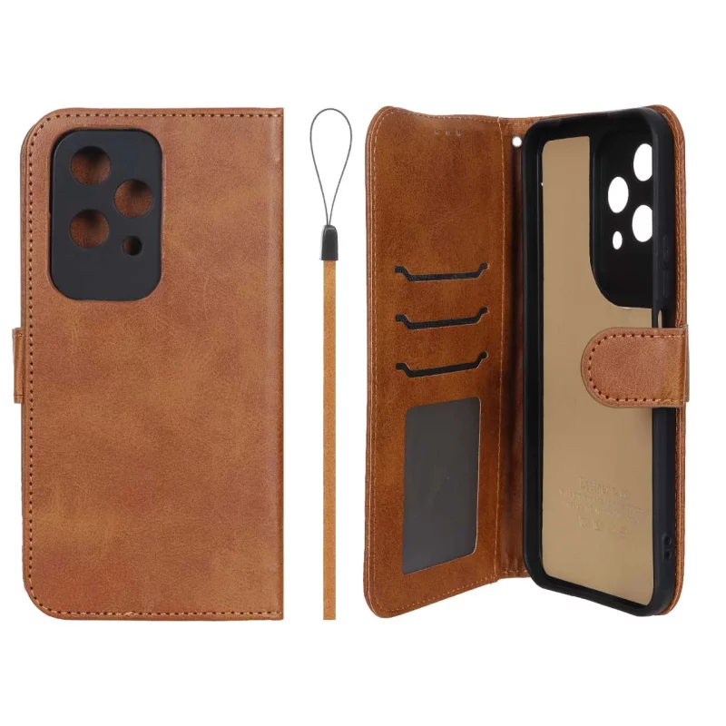 کیف موبایل مگنتی درجه یک داخل خز MNC Plus مدل Honor 200 Lite - عسلی - تصویر 2