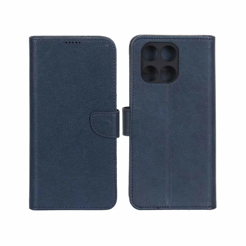 کیف چرمی موبایل مگنتی محافظ لنزدار KRF مدل Honor X5b / X5b Plus - سرمه ای - تصویر 2