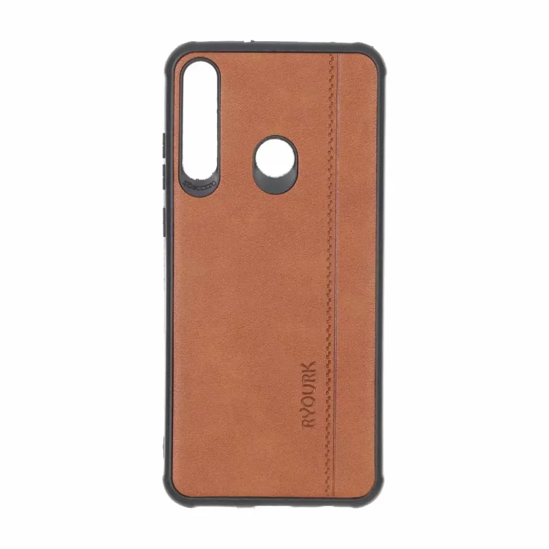 قاب طرح چرم RYOURK مدل Huawei Y6P - عسلی - تصویر 2