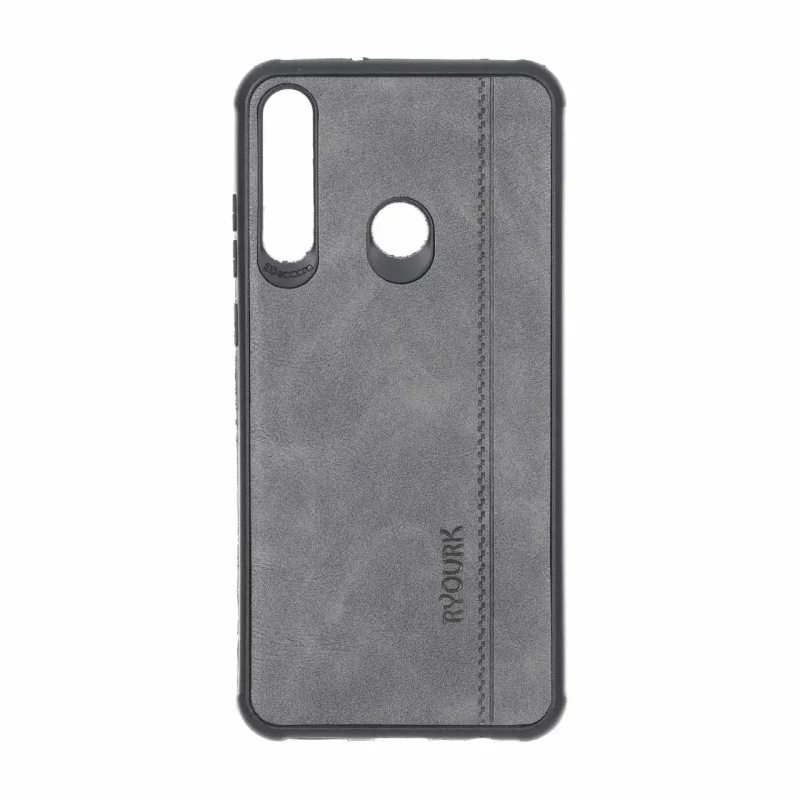 قاب طرح چرم RYOURK مدل Huawei Y6P - خاکستری - تصویر 2