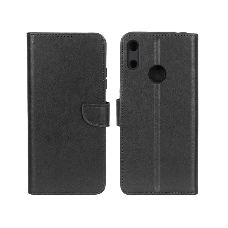 کیف چرمی موبایل مگنتی محافظ لنزدار KRF مدل Huawei Y6 (2019) / Y6 Prime (2019) / Y6s / Honor 8a - مشکی - تصویر 2