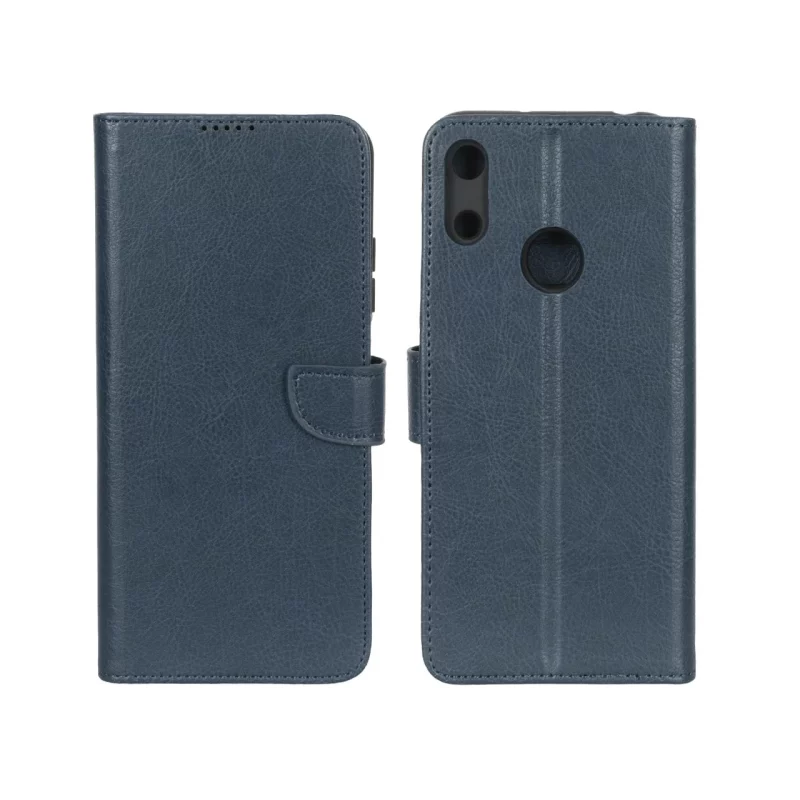 کیف چرمی موبایل مگنتی محافظ لنزدار KRF مدل Huawei Y6 (2019) / Y6 Prime (2019) / Y6s / Honor 8a - سرمه ای - تصویر 2