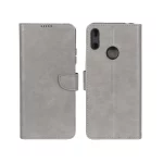 کیف چرمی موبایل مگنتی محافظ لنزدار KRF مدل Huawei Y6 (2019) / Y6 Prime (2019) / Y6s / Honor 8a - طوسی