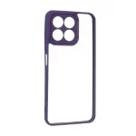 قاب پشت سخت شفاف محافظ لنزدار دور رنگی Honor X7c - بنفش