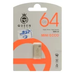 Queen Mini Ecco USB2.0 Flash Memory - 64GB نقره ای (گارانتی مادام العمر شرکت آی تین)