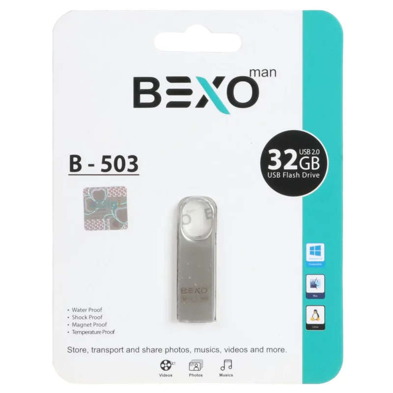 BEXO B-503 USB2.0 Flash Memory - 32GB (گارانتی داده پردازی آواتک) نقره ای - تصویر 2