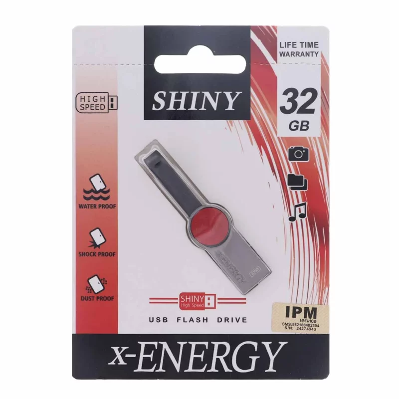 X-ENERGY Shiny USB2.0 Flash Memory-32GB قرمز - تصویر 2