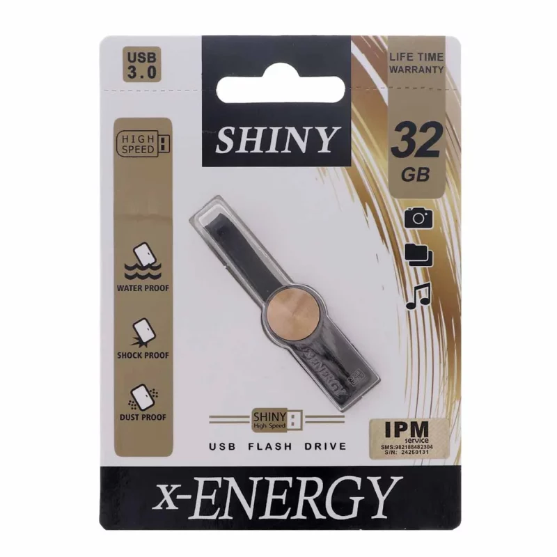 X-ENERGY Shiny USB3.0 Flash Memory-32GB طلایی - تصویر 2