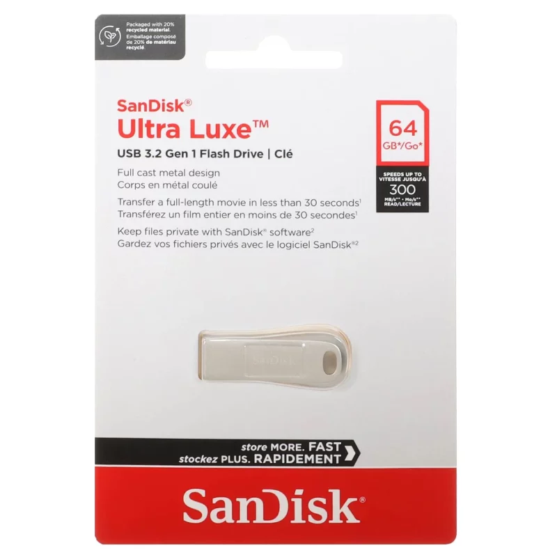 SanDisk Ultra Luxe USB3.2 Flash Memory - 64GB (گارانتی سورین) - تصویر 2