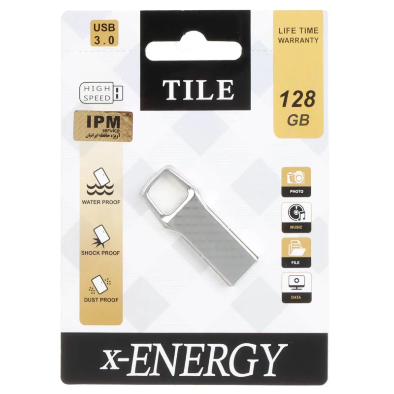X-ENERGY Tile USB3.0 Flash Memory - 128GB نقره ای (گارانتی مادام العمر IPM) - تصویر 2
