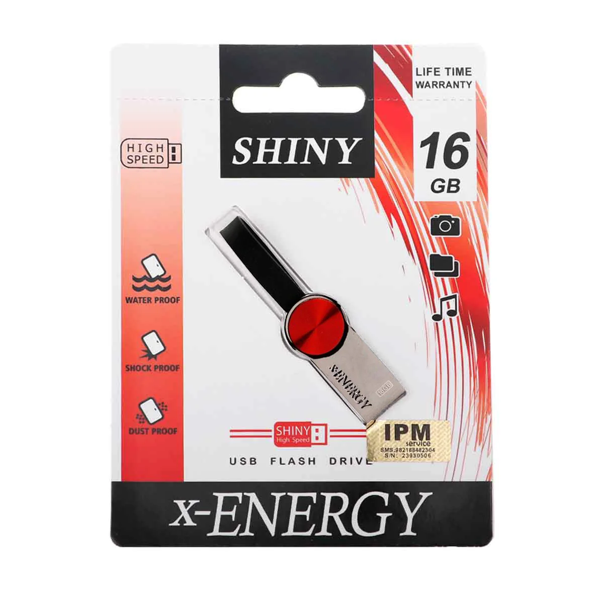 1398-151990-1 X-ENERGY Shiny USB2.0 Flash Memory-16GB قرمز - تصویر 1