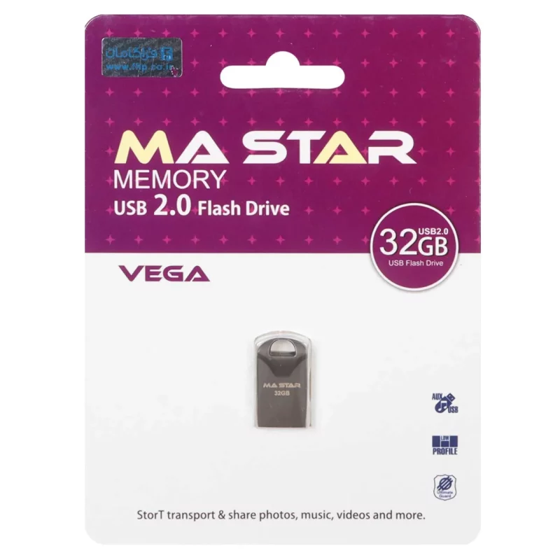 MA Star Vega USB 2.0 Flash Memory - 32GB - مشکی (گارانتی فراگامان) - تصویر 2