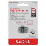 SanDisk Ultra Dual Drive m3.0 USB3.0 OTG Flash Memory-64GB (گارانتی سورین)