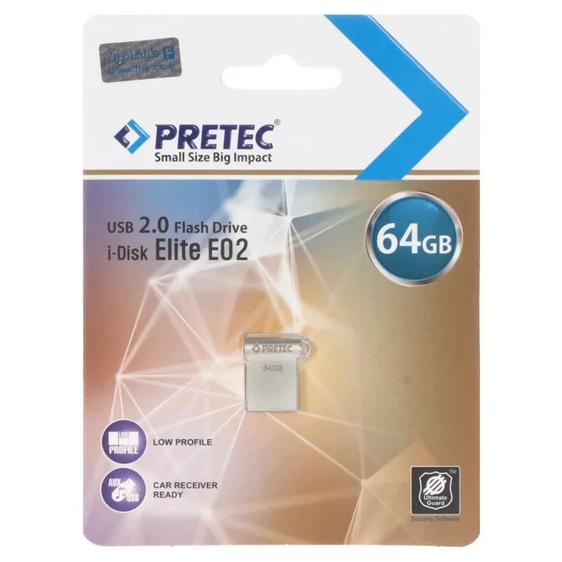 Pretec Elite E02 USB 2.0 Flash Memory - 64GB - نقره ای (گارانتی فراگامان) - تصویر 2