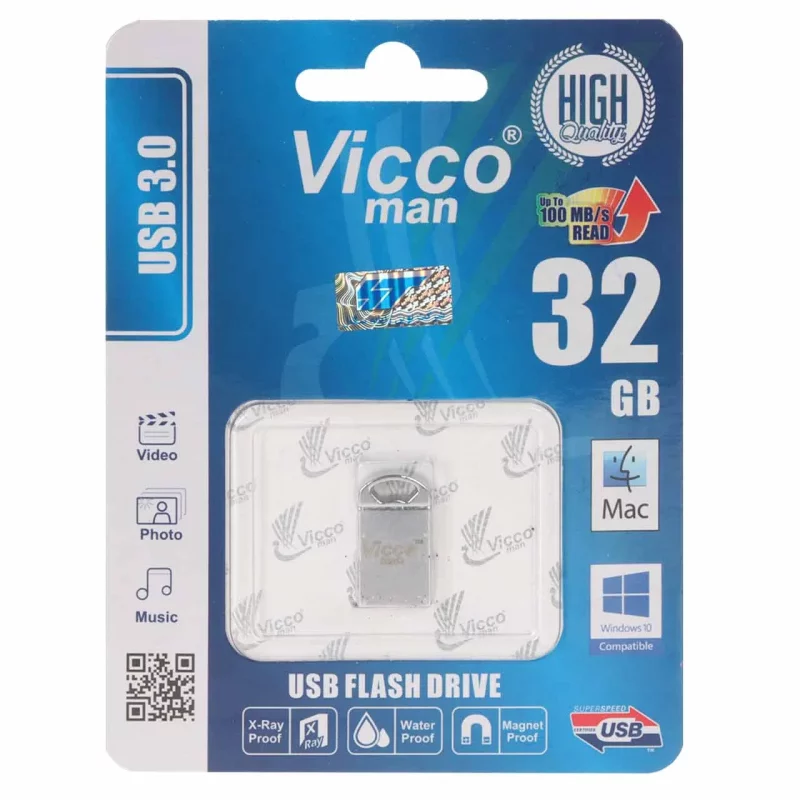 Vicco man VC343 USB3.0 Flash Memory - 32GB(گارانتی مادام‌العمر رایانه نوین سگال) نقره ای - تصویر 2