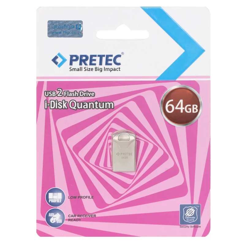 Pretec i-Disk Quantum USB 2.0 Flash Memory - 64GB - نقره ای (گارانتی فراگامان) - تصویر 2